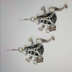 Abalone Frog Earrings